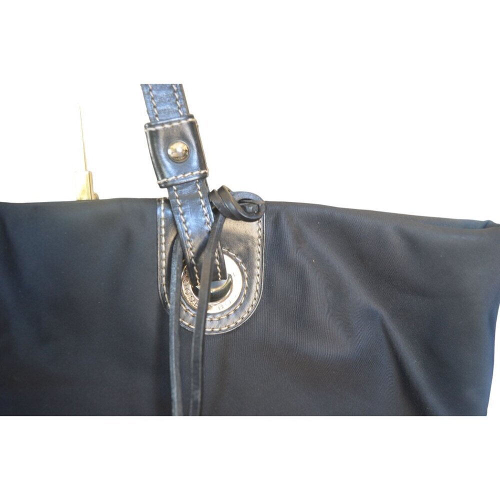 Dooney & Bourke Black Shoulder Tote Bag Charm Hot Pink Interior Classic Luxury - Picture 12 of 16